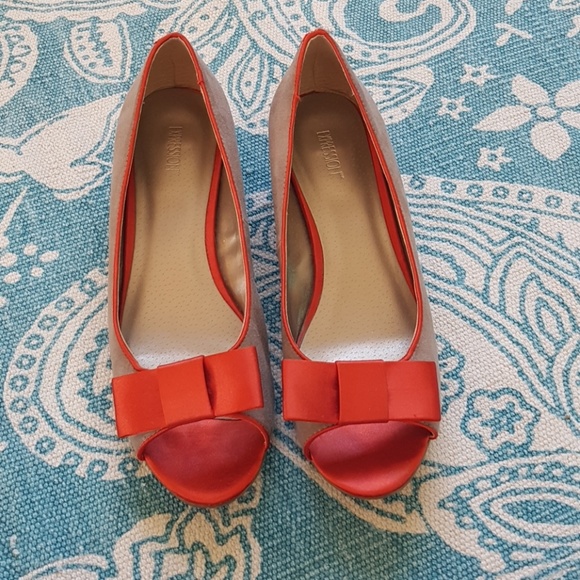 Expression Shoes - Satin bow peep toe shoes